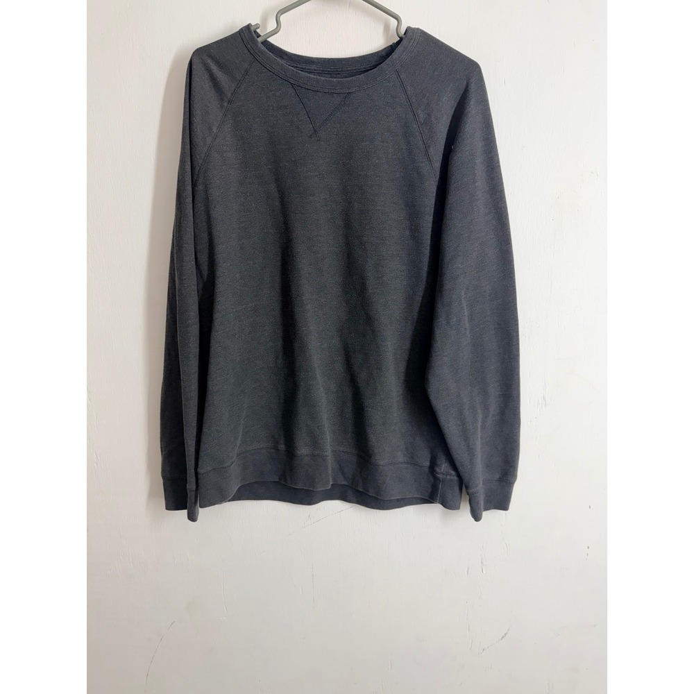 Faded Glory Mens Charcoal Gray Crewneck Sweatshirt Raglan Pullover Large 42-44